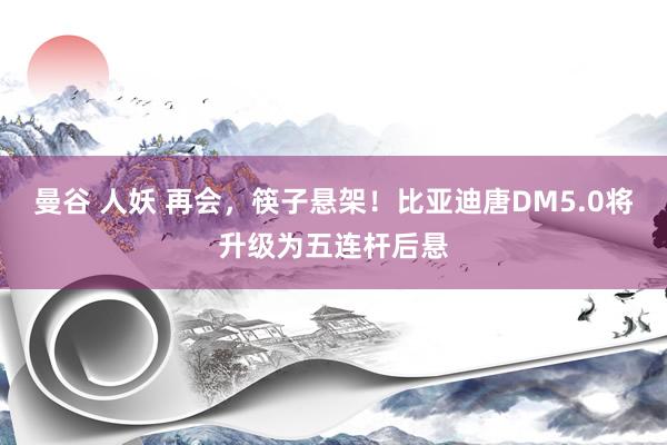 曼谷 人妖 再会，筷子悬架！比亚迪唐DM5.0将升级为五连杆后悬