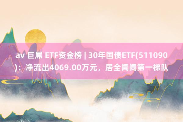 av 巨屌 ETF资金榜 | 30年国债ETF(511090)：净流出4069.00万元，居全阛阓第一梯队