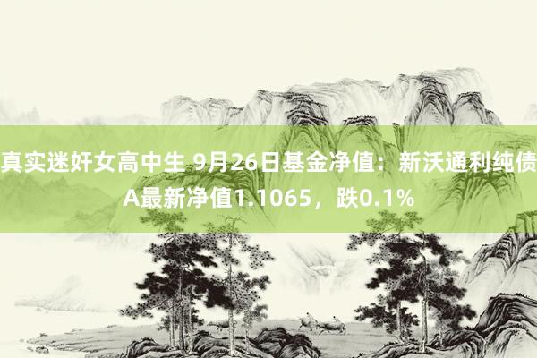 真实迷奸女高中生 9月26日基金净值：新沃通利纯债A最新净值1.1065，跌0.1%