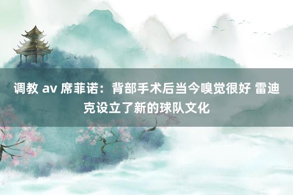 调教 av 席菲诺：背部手术后当今嗅觉很好 雷迪克设立了新的球队文化