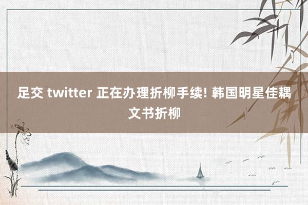 足交 twitter 正在办理折柳手续! 韩国明星佳耦文书折柳