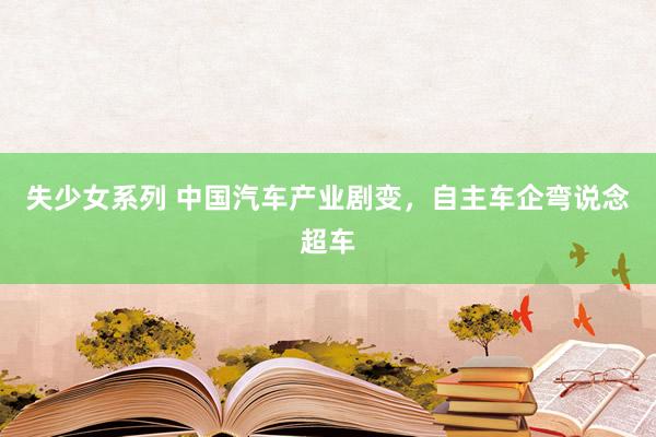 失少女系列 中国汽车产业剧变，自主车企弯说念超车