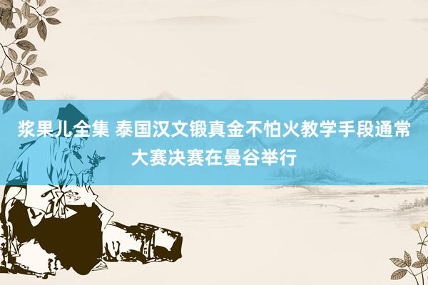 浆果儿全集 泰国汉文锻真金不怕火教学手段通常大赛决赛在曼谷举行