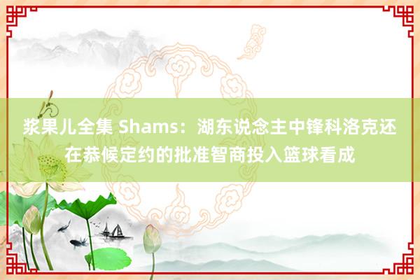 浆果儿全集 Shams：湖东说念主中锋科洛克还在恭候定约的批准智商投入篮球看成