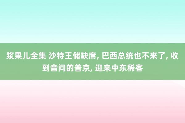 浆果儿全集 沙特王储缺席， 巴西总统也不来了， 收到音问的普京， 迎来中东稀客