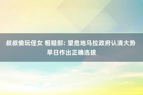 叔叔偷玩侄女 粗糙部: 望危地马拉政府认清大势 早日作出正确选拔