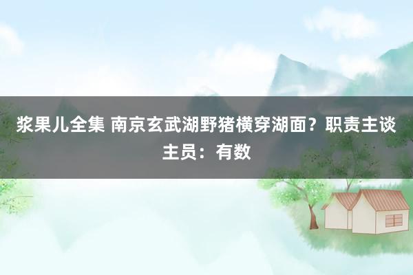 浆果儿全集 南京玄武湖野猪横穿湖面？职责主谈主员：有数