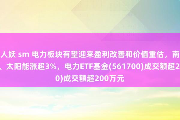 人妖 sm 电力板块有望迎来盈利改善和价值重估，南网储能、太阳能涨超3%，电力ETF基金(561700)成交额超200万元