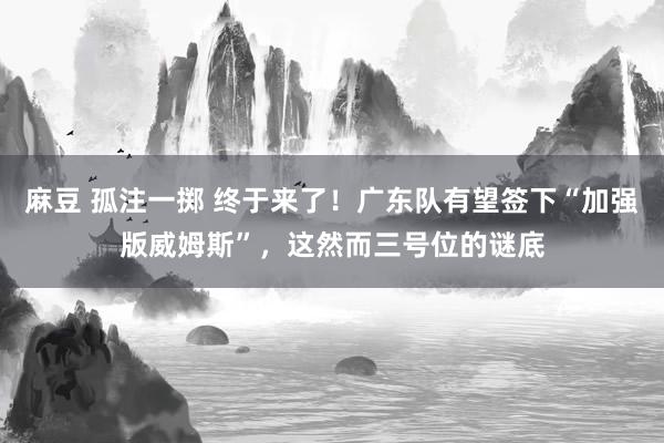 麻豆 孤注一掷 终于来了！广东队有望签下“加强版威姆斯”，这然而三号位的谜底