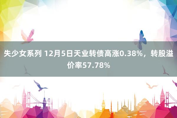 失少女系列 12月5日天业转债高涨0.38%，转股溢价率57.78%